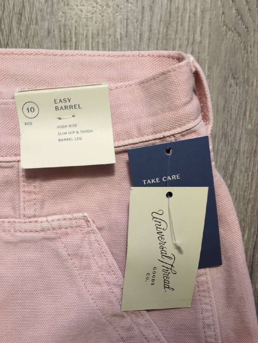 Universal Thread Pink High Rise Easy Barrel Leg Jeans Size 10 - Picture 3 of 11